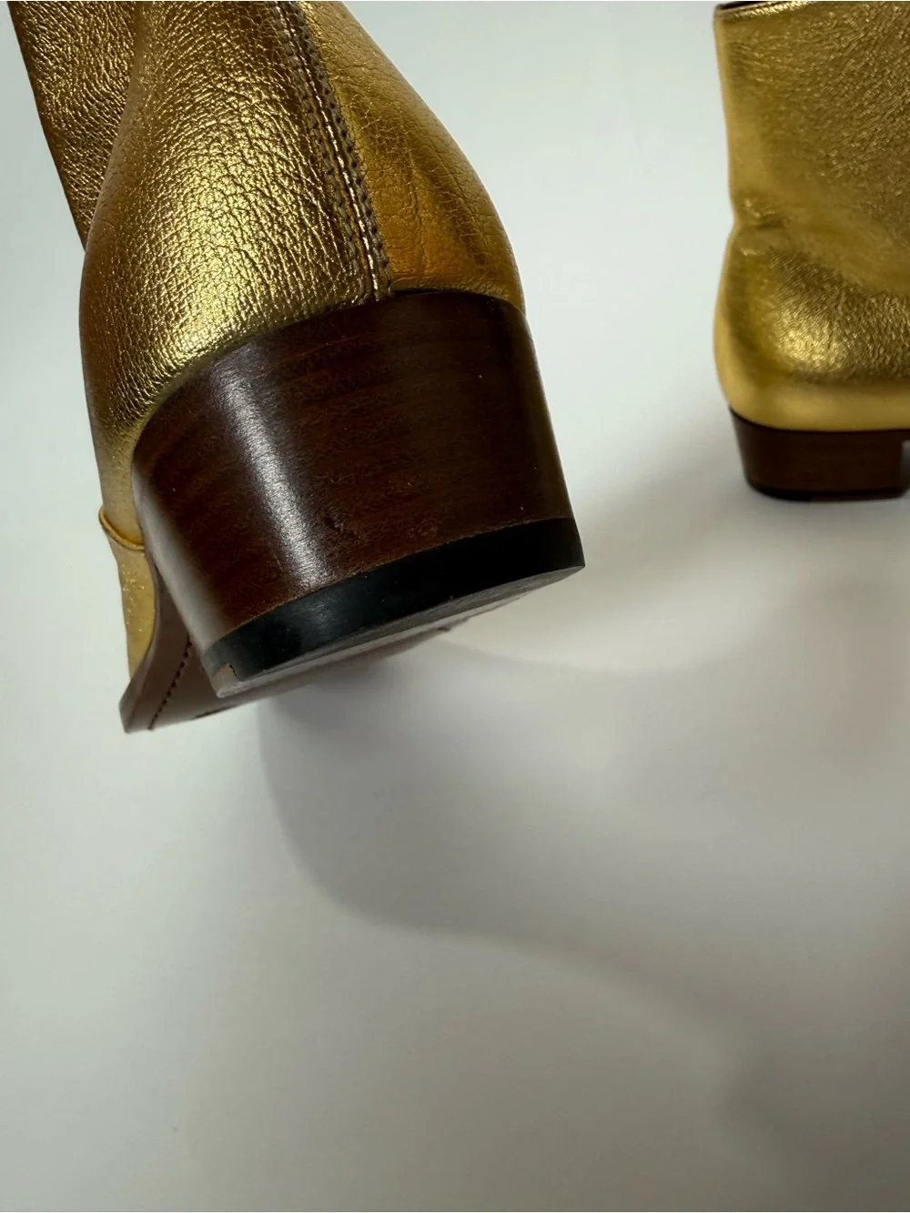 Saint Laurent Gold Leather Boots 41.5